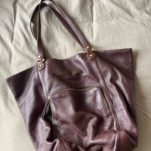 Vintage Brown Leather Tote Bag